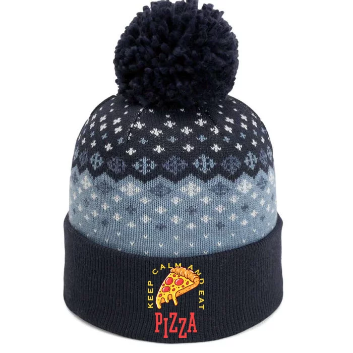 Keep Calm And Eat Pizza Funny The Baniff Cuffed Pom Beanie