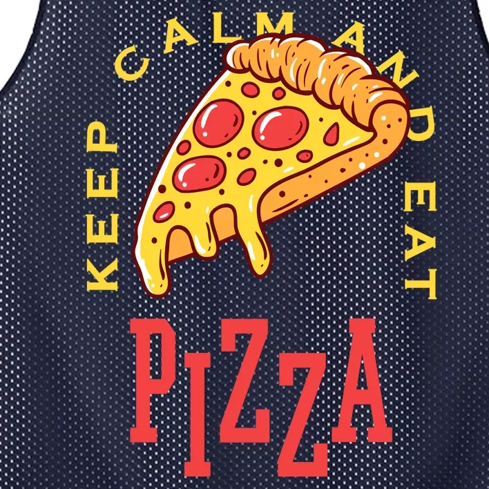 Keep Calm And Eat Pizza Funny Mesh Reversible Basketball Jersey Tank