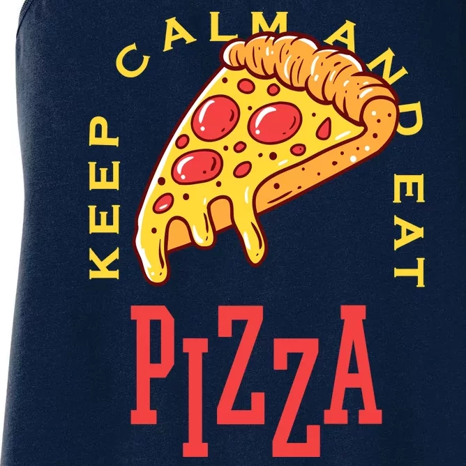 Keep Calm And Eat Pizza Funny Women's Racerback Tank