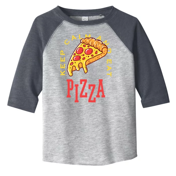 Keep Calm And Eat Pizza Funny Toddler Fine Jersey T-Shirt