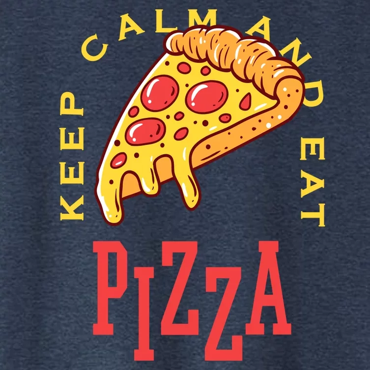 Keep Calm And Eat Pizza Funny Women's Crop Top Tee