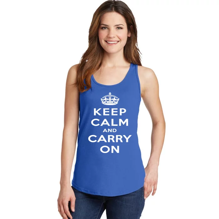 Keep Calm And Carry On Gift Ladies Essential Tank