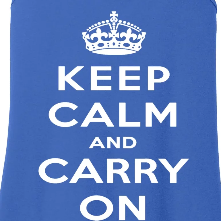 Keep Calm And Carry On Gift Ladies Essential Tank