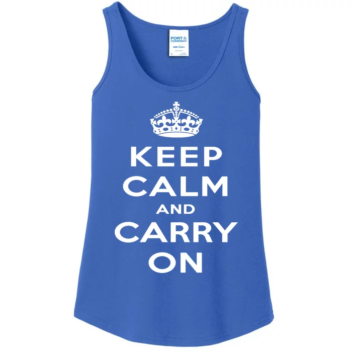 Keep Calm And Carry On Gift Ladies Essential Tank