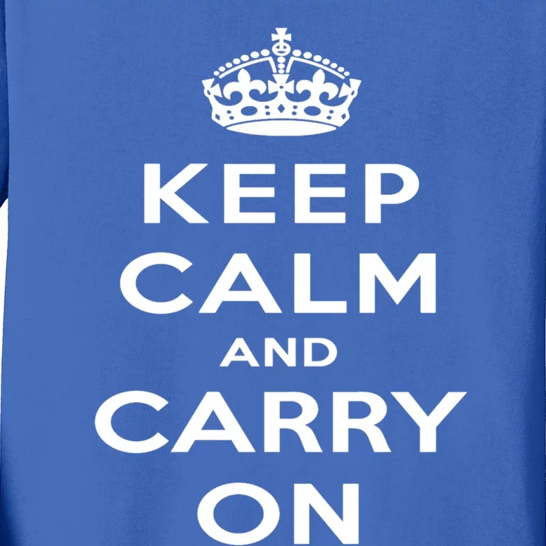 Keep Calm And Carry On Gift Kids Long Sleeve Shirt