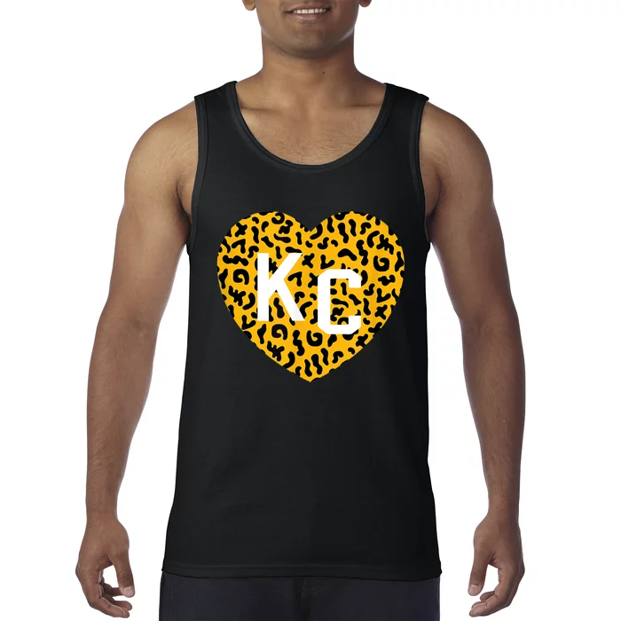 Kc Cheetah Animal Print Heart Kc Kansas City Cheetah Heart Tank Top