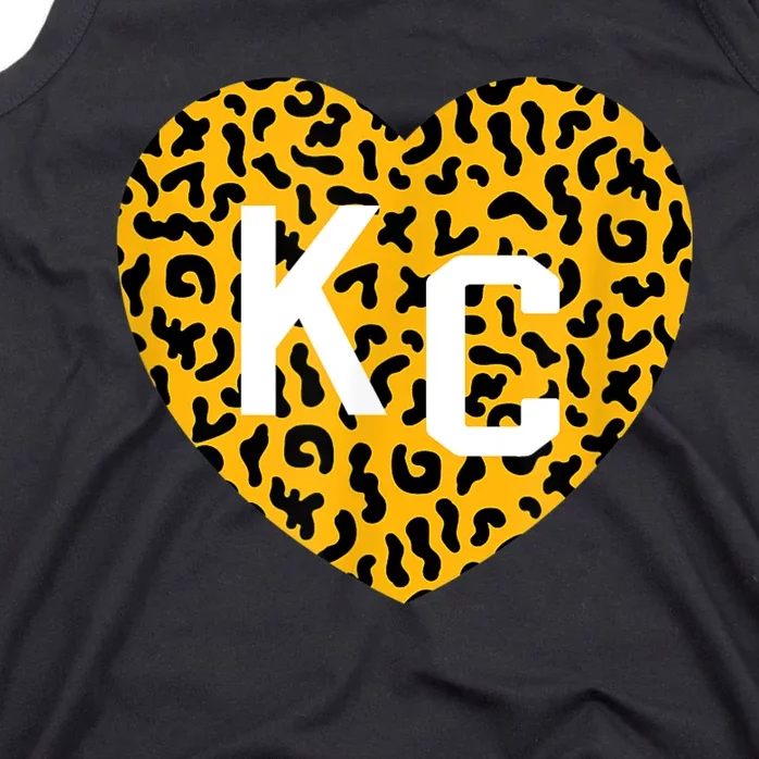 Kc Cheetah Animal Print Heart Kc Kansas City Cheetah Heart Tank Top