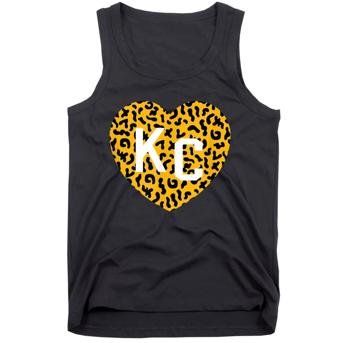 Kc Cheetah Animal Print Heart Kc Kansas City Cheetah Heart Tank Top