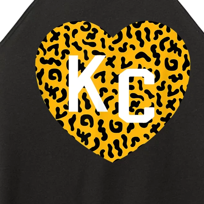 Kc Cheetah Animal Print Heart Kc Kansas City Cheetah Heart Women’s Perfect Tri Rocker Tank