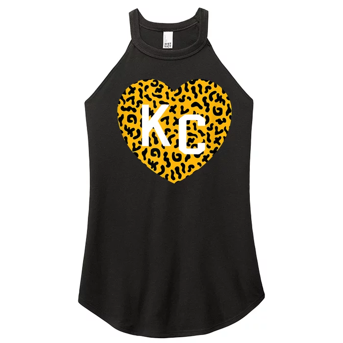 Kc Cheetah Animal Print Heart Kc Kansas City Cheetah Heart Women’s Perfect Tri Rocker Tank