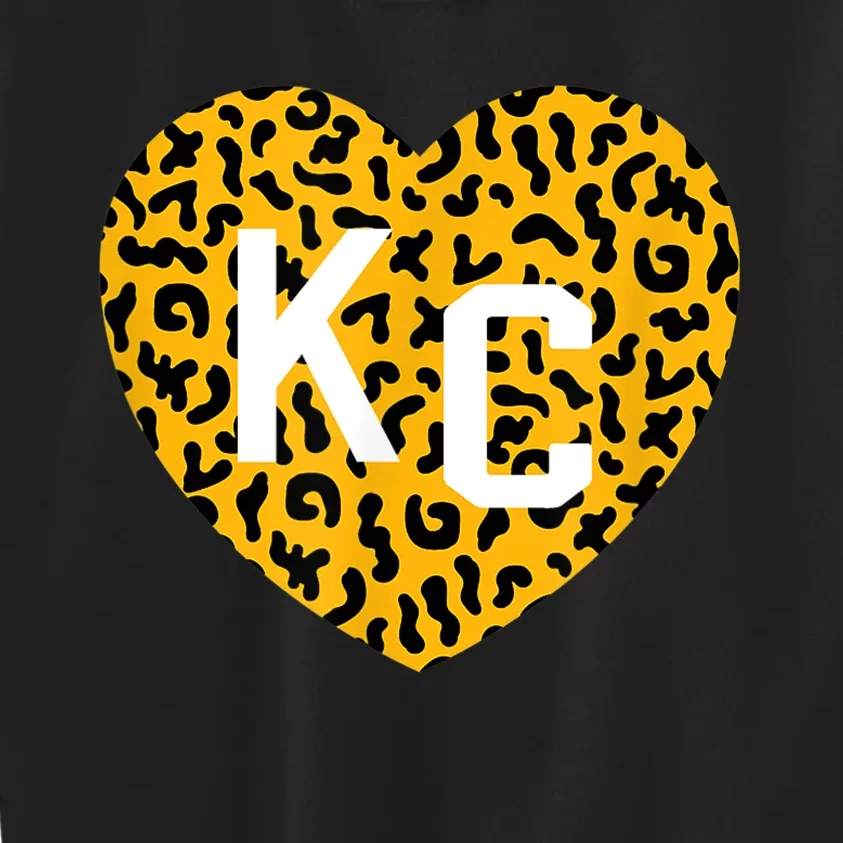 Kc Cheetah Animal Print Heart Kc Kansas City Cheetah Heart Kids Sweatshirt