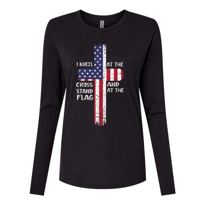 Kneel Cross At The Cross Memorial Day Never Forget Veteran Womens Cotton Relaxed Long Sleeve T-Shirt