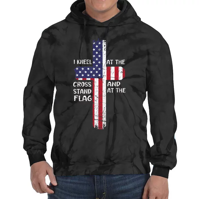 Kneel Cross At The Cross Memorial Day Never Forget Veteran Tie Dye Hoodie