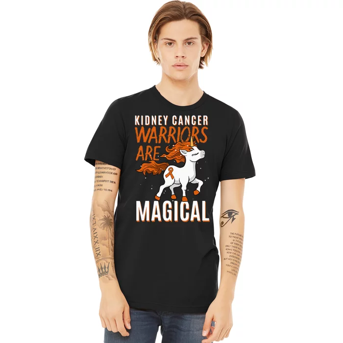 Kidney Cancer Awareness Supporter Warrior Unicorn Lover Gift Premium T-Shirt