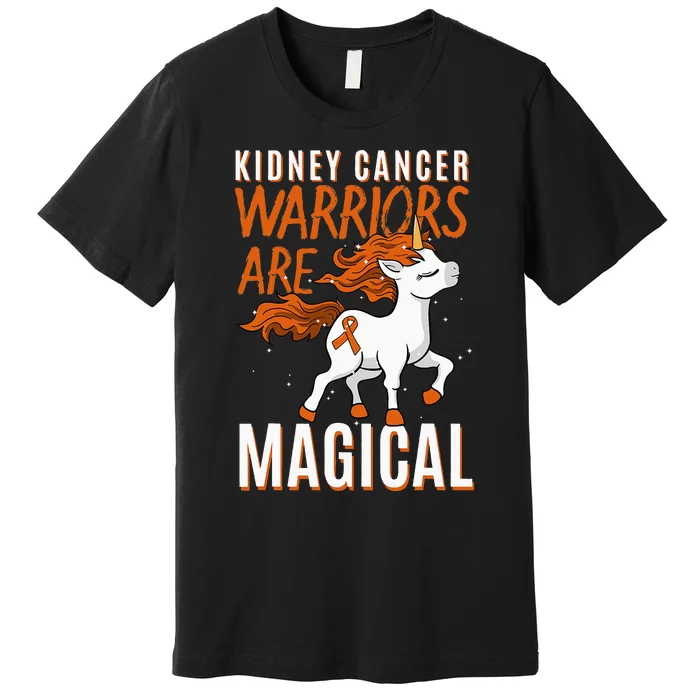 Kidney Cancer Awareness Supporter Warrior Unicorn Lover Gift Premium T-Shirt