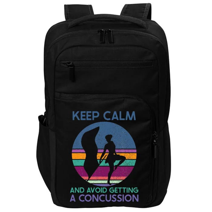 Keep Calm And Avoid Getting A Concussion Retro Color Guard Impact Tech Backpack