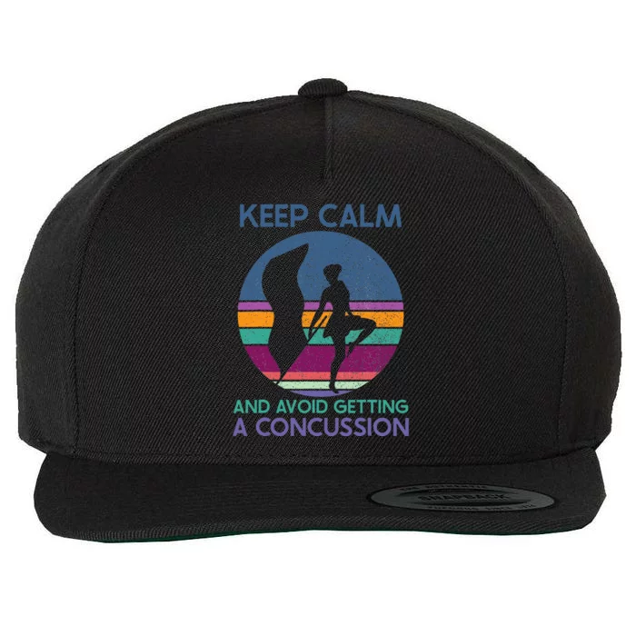 Keep Calm And Avoid Getting A Concussion Retro Color Guard Wool Snapback Cap