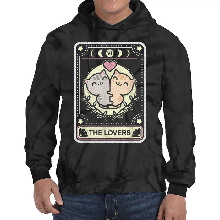 Kawaii Cat Arot Card Major Arcana He Lovers Tie Dye Hoodie