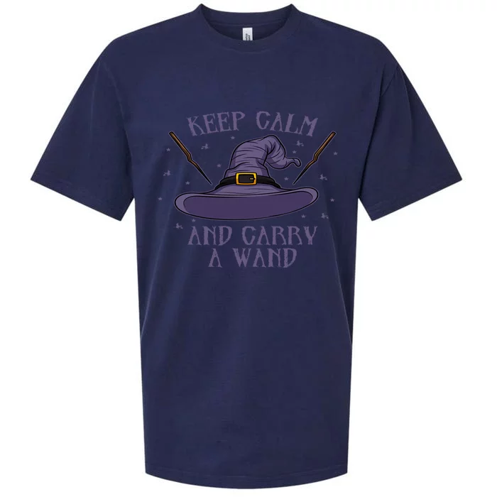 Keep Calm And Carry A Wand Funny Gift Sueded Cloud Jersey T-Shirt