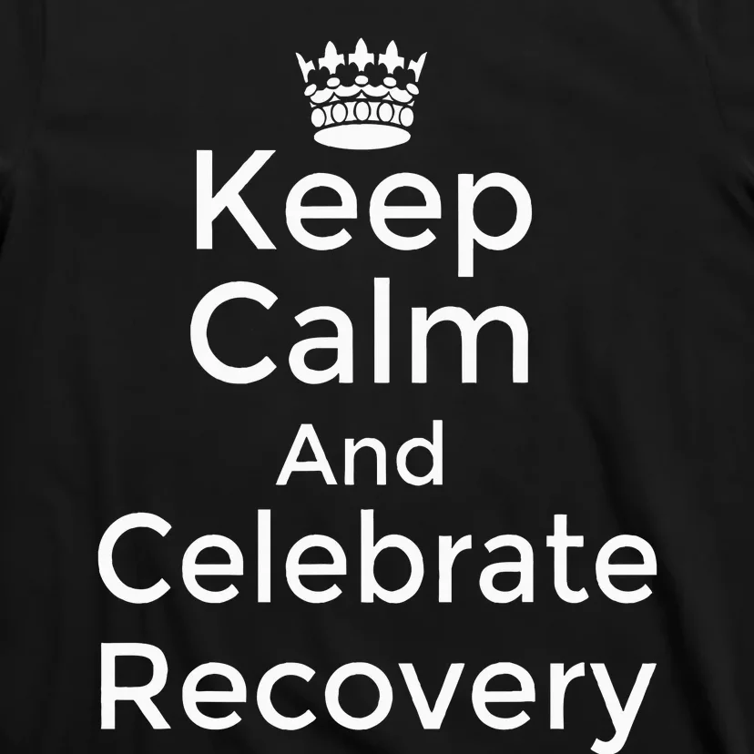 Keep Calm And Celebrate Recovery Sobriety Positive Support T-Shirt