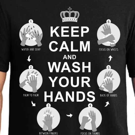 Keep Calm And Wash Your Hands Sign Social Awareness Gift Pajama Set