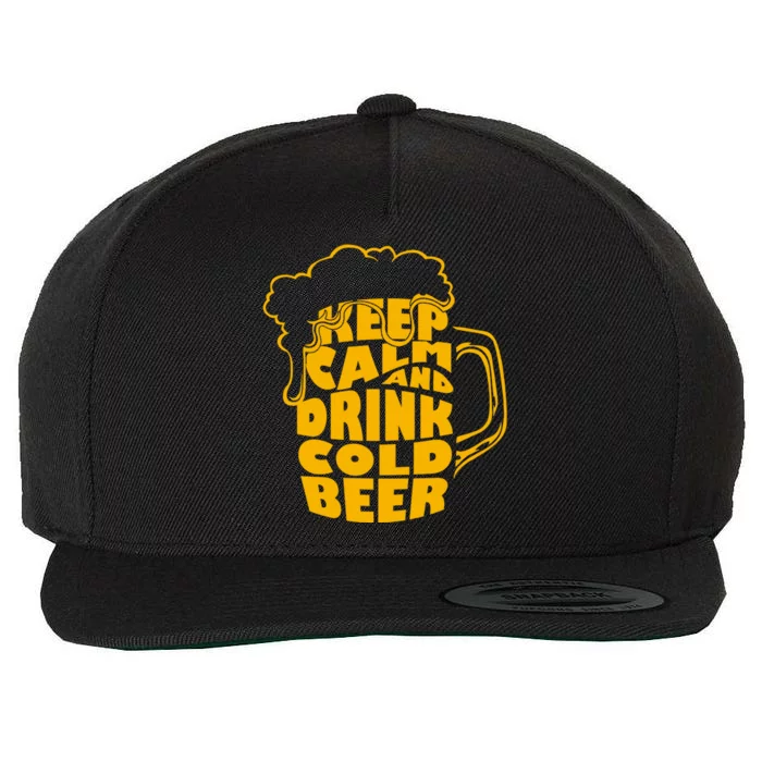 Keep Calm And Drink Cold Beer Wool Snapback Cap