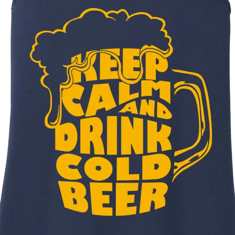 Keep Calm And Drink Cold Beer Ladies Essential Tank