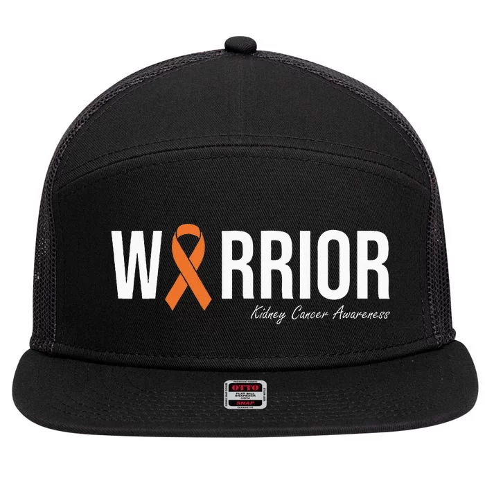 Kidney Cancer Awareness Orange Ribbon 7 Panel Mesh Trucker Snapback Hat