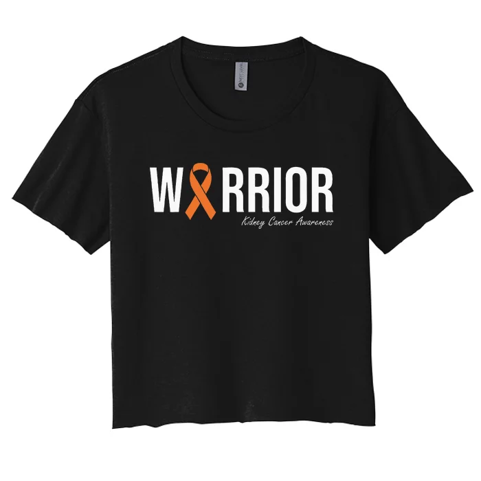 Kidney Cancer Awareness Orange Ribbon Women's Crop Top Tee