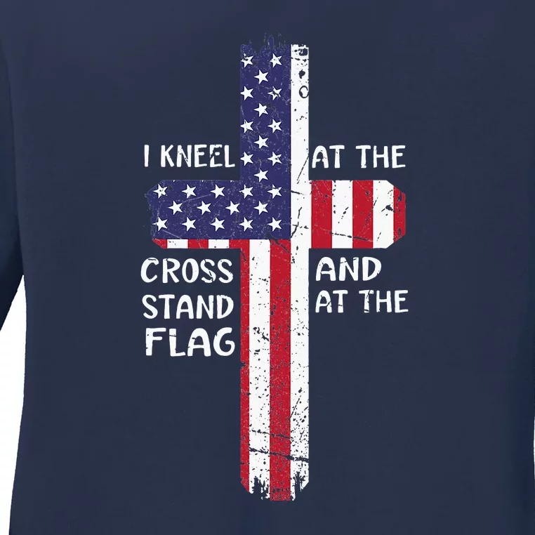 Kneel Cross At The Cross Memorial Day Ladies Long Sleeve Shirt