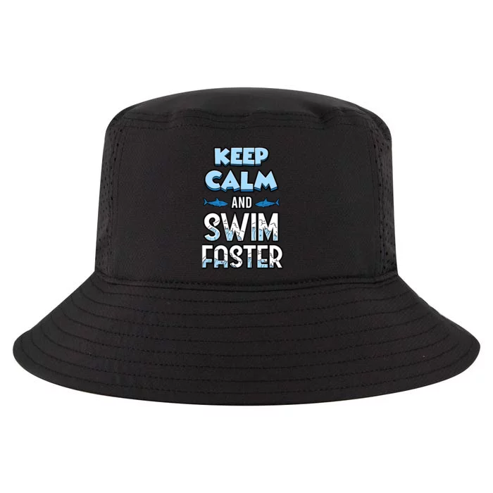 Keep Calm And Swim Faster Shark Lovers Cool Comfort Performance Bucket Hat