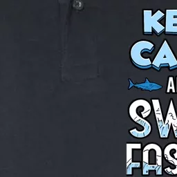 Keep Calm And Swim Faster Shark Lovers Softstyle Adult Sport Polo