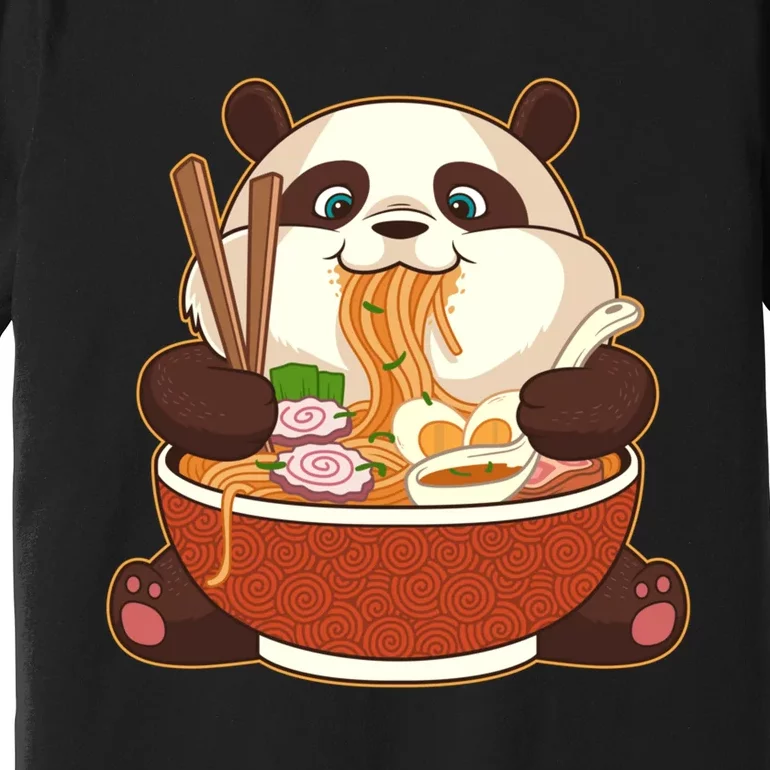 Kawaii Cute Anime Panda Otaku Japanese Ra Noodles Gift Premium T-Shirt