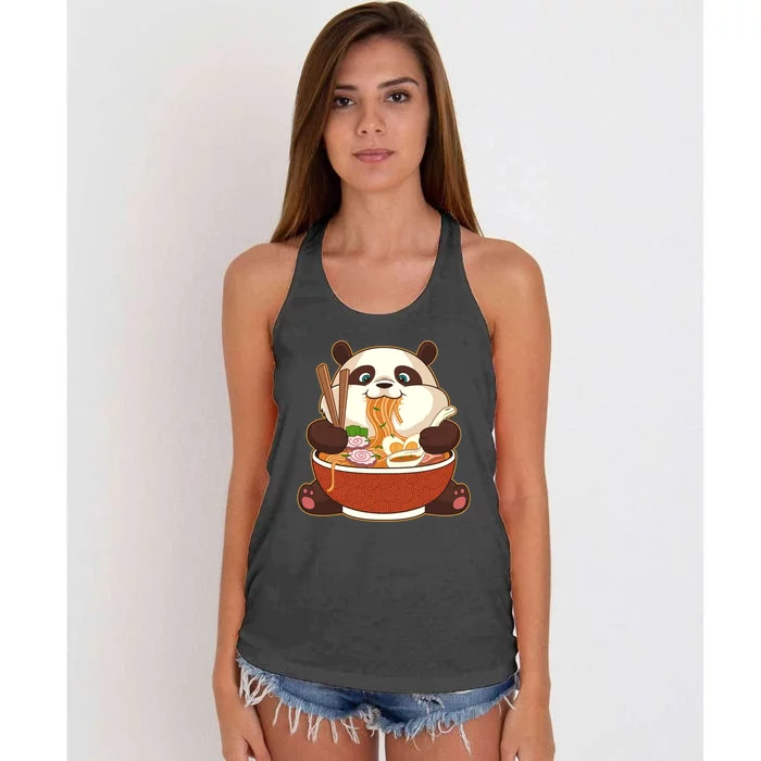 Kawaii Cute Anime Panda Otaku Japanese Ra Noodles Gift Women's Knotted Racerback Tank