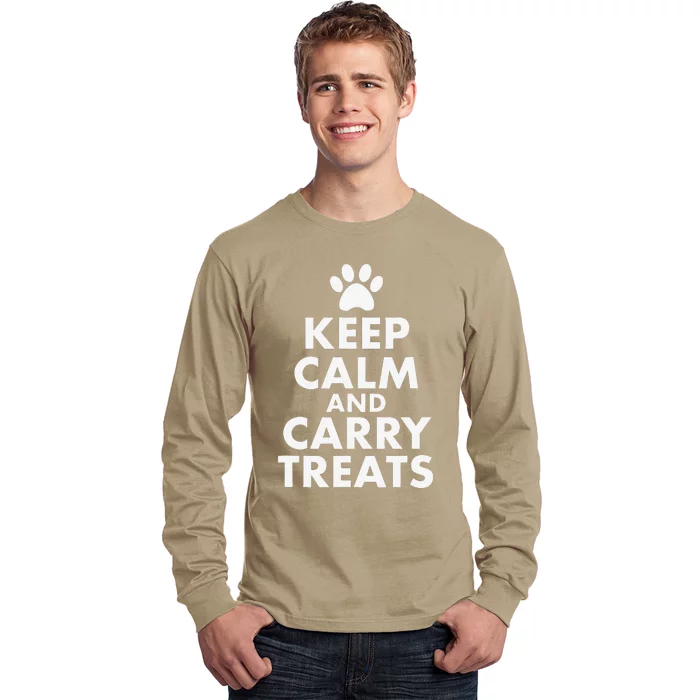 Keep Calm And Carry Treats Dog Trainer Funny Long Sleeve Shirt