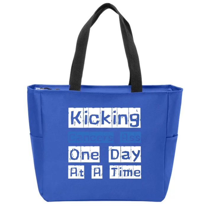 Kicking CancerS Ass One Day At A Time Gift Zip Tote Bag