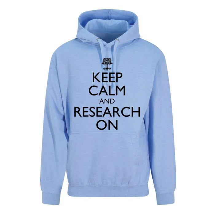 Keep Calm And Research On Genealogy Funny Gift Unisex Surf Hoodie