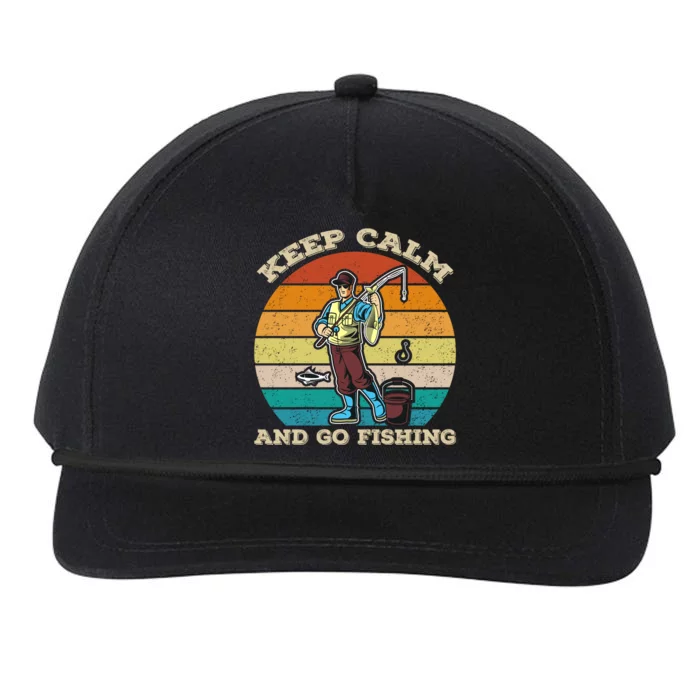 Keep Calm And Go Fishing Snapback Five-Panel Rope Hat