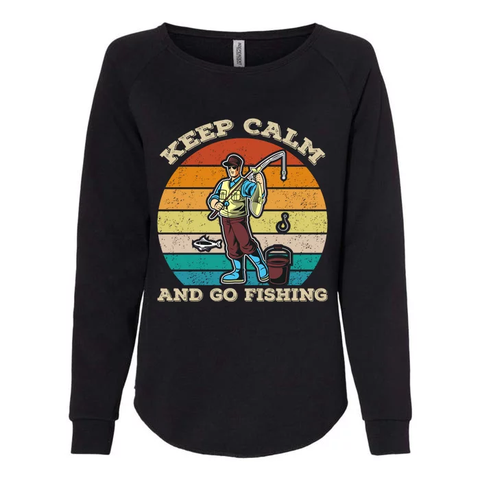 Keep Calm And Go Fishing Womens California Wash Sweatshirt