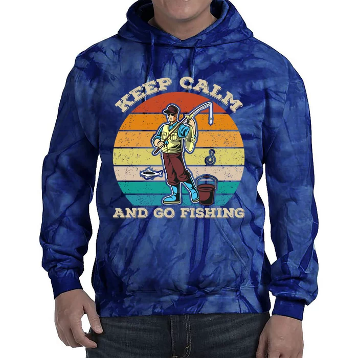 Keep Calm And Go Fishing Tie Dye Hoodie