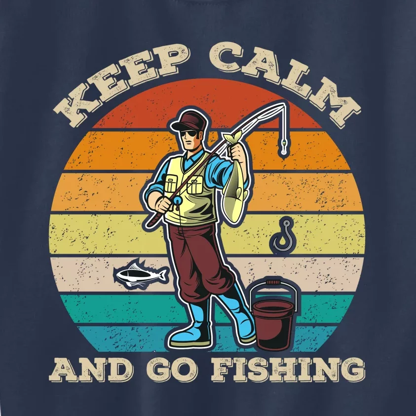 Keep Calm And Go Fishing Kids Sweatshirt