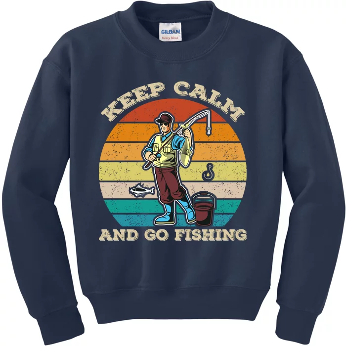 Keep Calm And Go Fishing Kids Sweatshirt