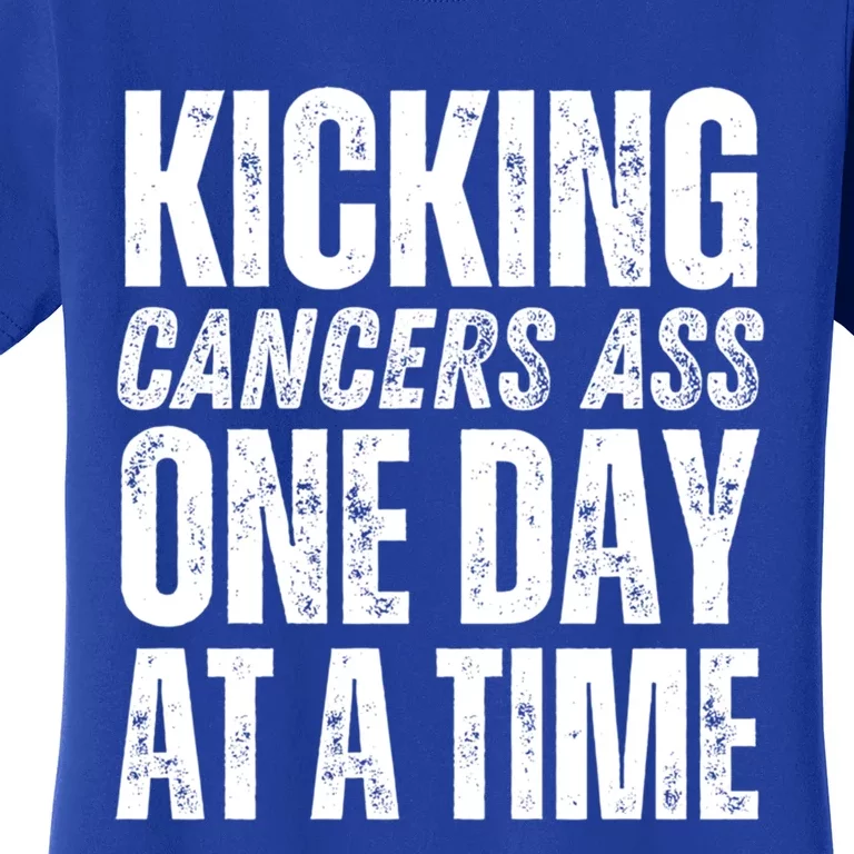 Kicking CancerS Ass One Day At A Time Anti Cancer Funny Gift Women's T-Shirt