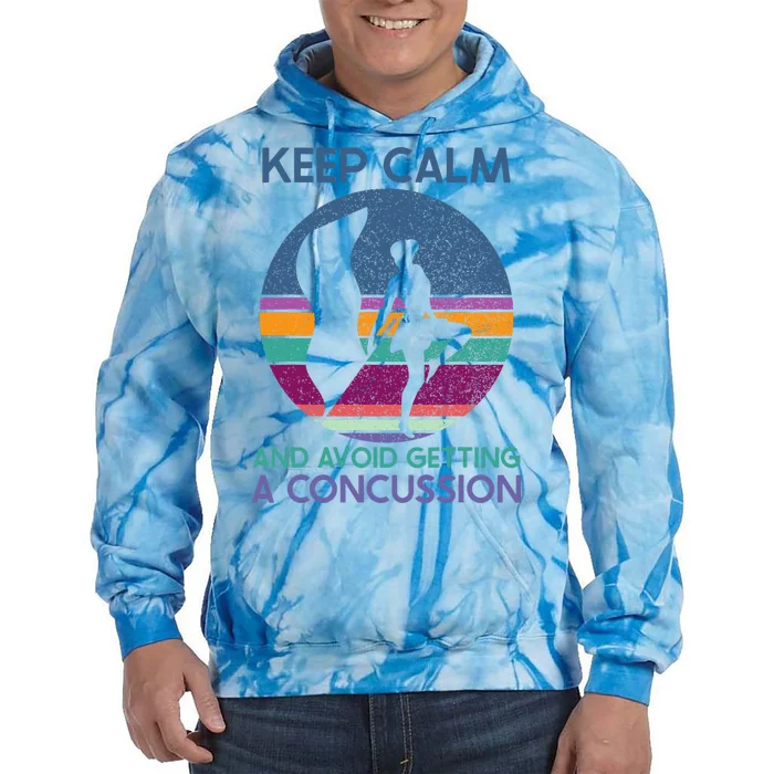 Keep Calm And Avoid Getting A Concussion Retro Color Guard Tie Dye Hoodie