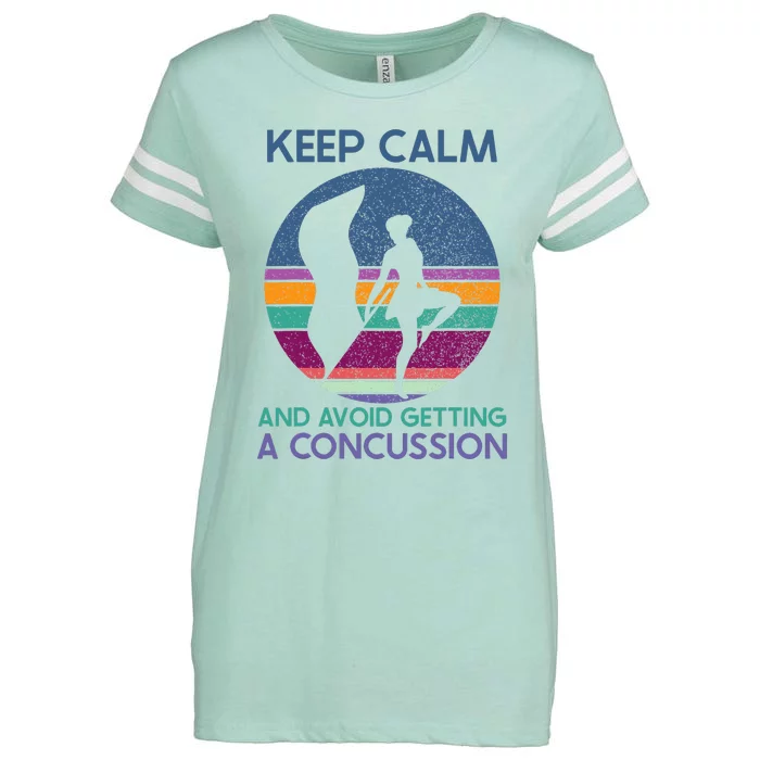 Keep Calm And Avoid Getting A Concussion Retro Color Guard Enza Ladies Jersey Football T-Shirt