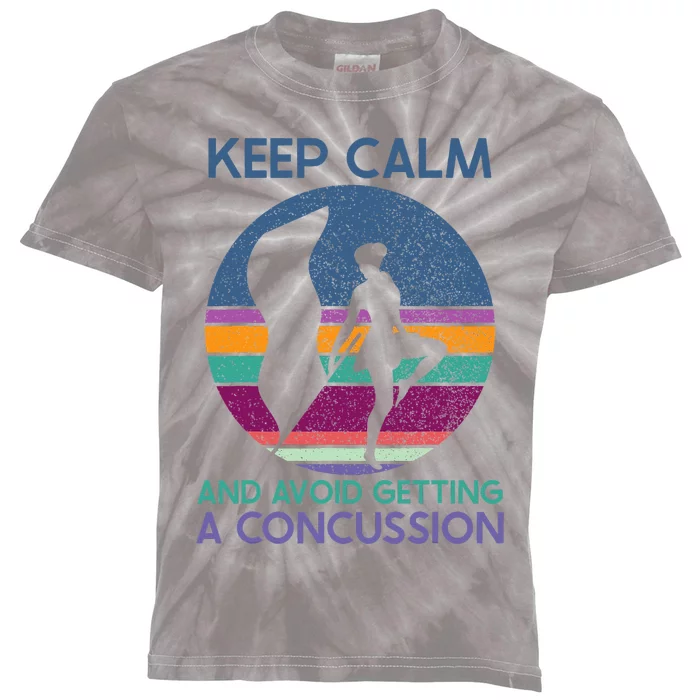 Keep Calm And Avoid Getting A Concussion Retro Color Guard Kids Tie-Dye T-Shirt