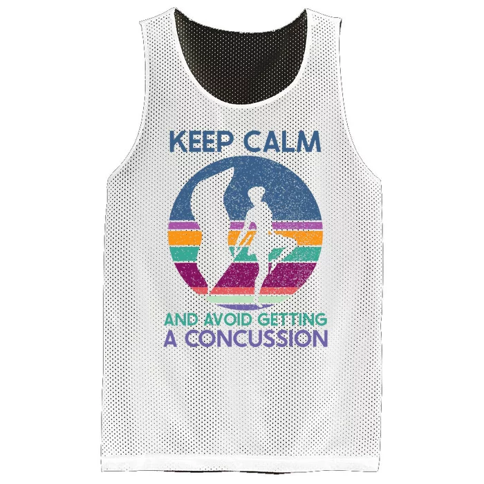 Keep Calm And Avoid Getting A Concussion Retro Color Guard Mesh Reversible Basketball Jersey Tank