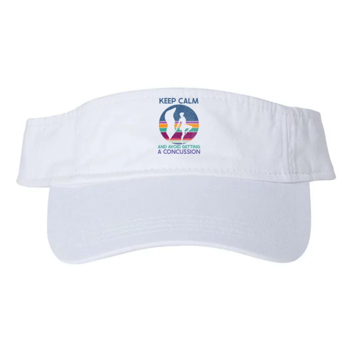 Keep Calm And Avoid Getting A Concussion Retro Color Guard Valucap Bio-Washed Visor