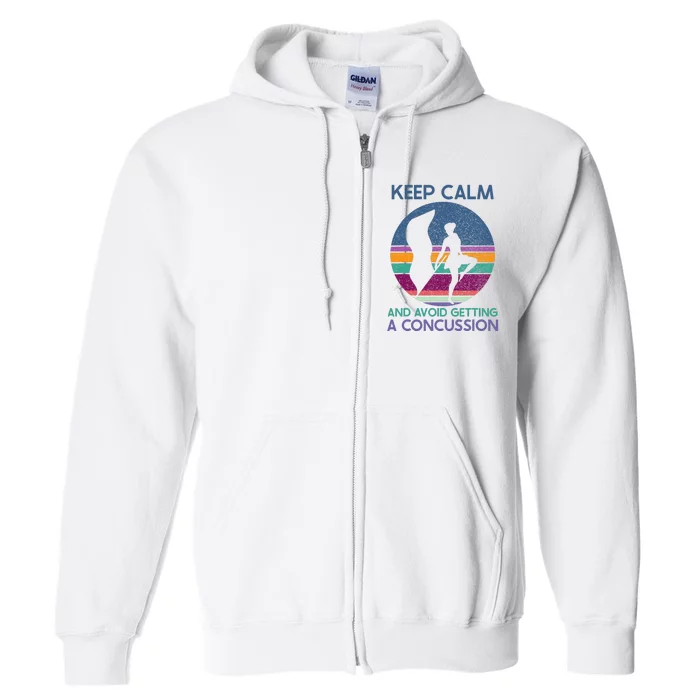 Keep Calm And Avoid Getting A Concussion Retro Color Guard Full Zip Hoodie