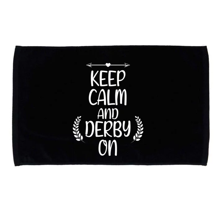 Keep Calm And Derby On Funny Cute Pride Horse Lovers Gift Microfiber Hand Towel